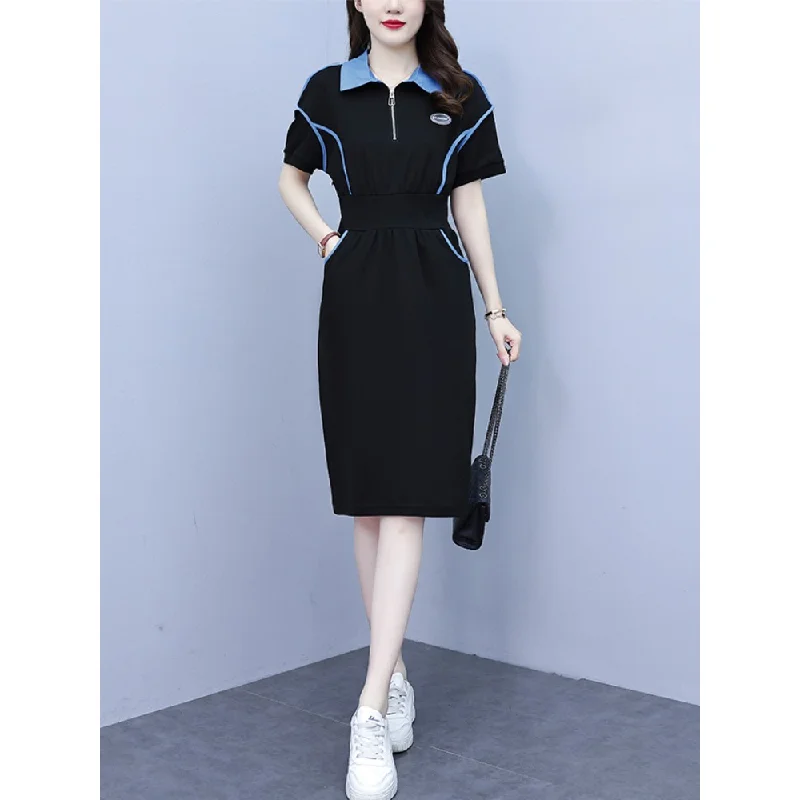 Deal Mania Plus Size Sporty Sweater Shirt Dress