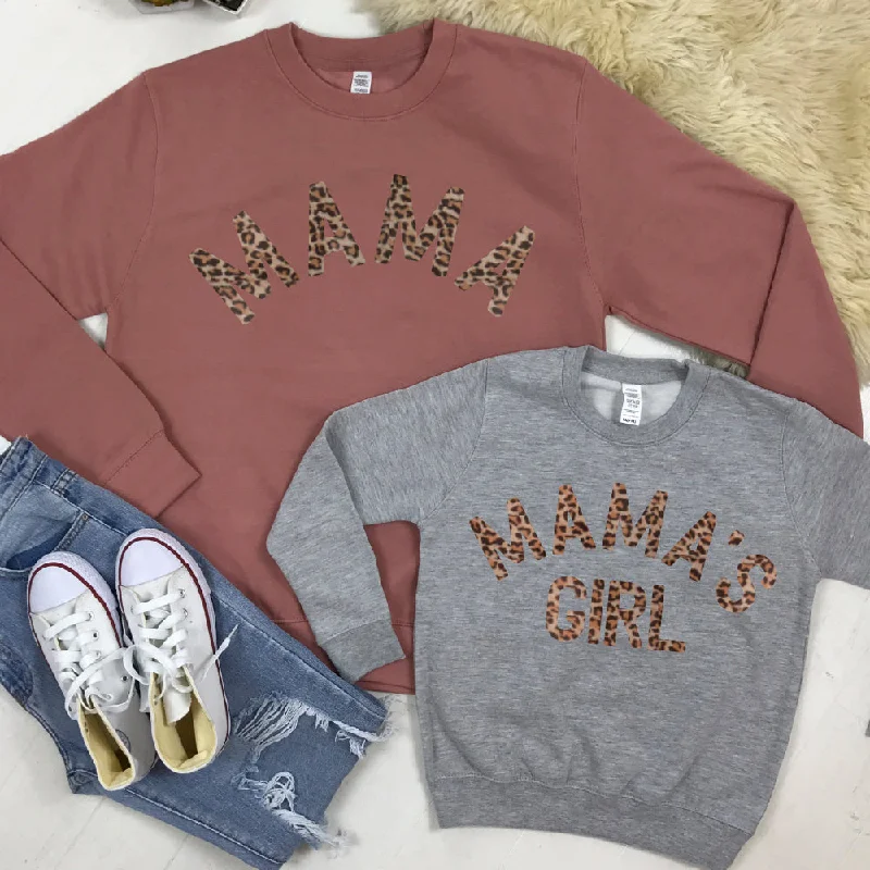 Mama & Mama's Girl Leopard Sweatshirts (MRK X)